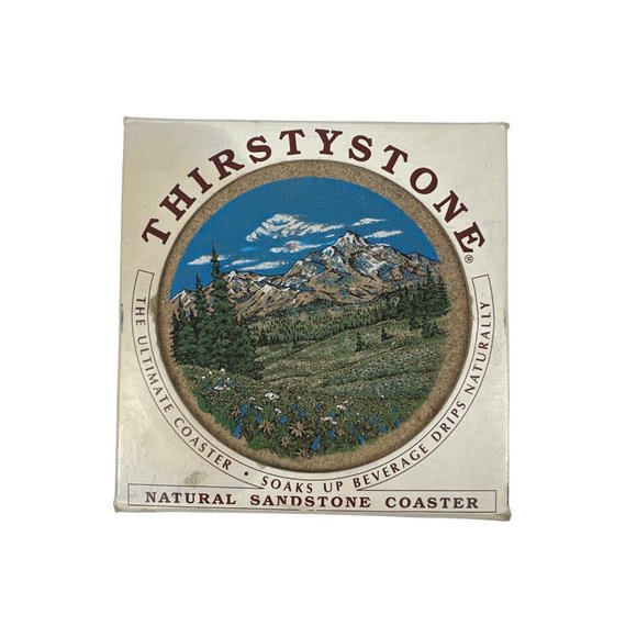 Thirstystone Brand Mountain Landscape 4 Coasters Absorbent Natural Sandstone USA - Picture 2 of 7